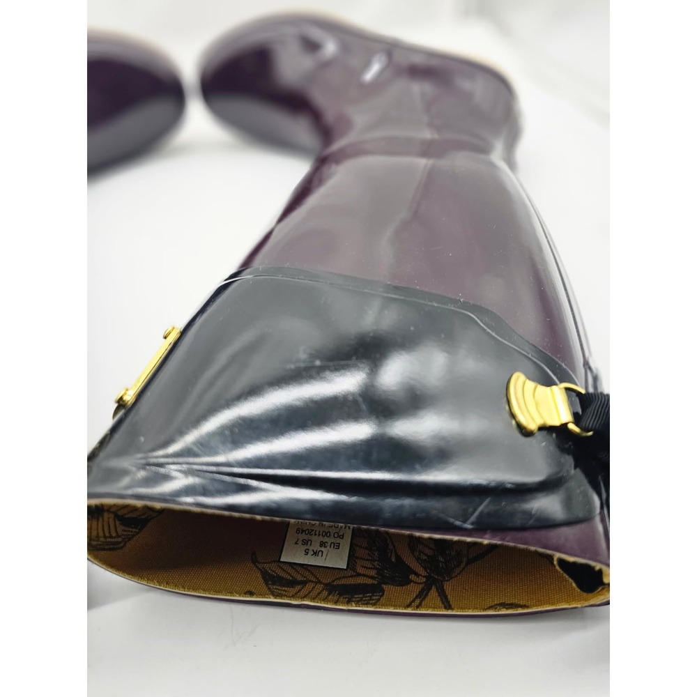Joules Evedon Rain Boots Women Size 7 Purple Good Glossy Ribbon Back JOU300-01 - Picture 10 of 10